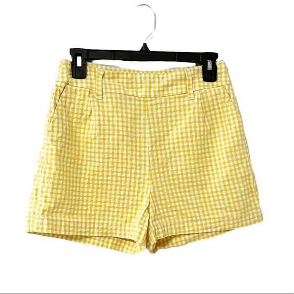 🟢a new day Yellow and White Plaid High Waist Shorts Size 4 - Picture 1 of 7